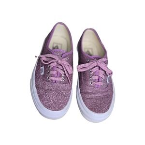 Vans Women's Authentic Lurex Glitter Pink Skate Shoes Size 8 womens